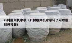 石材雕刻機水泵（石材雕刻機水泵壞了可以雕刻嗎視頻）